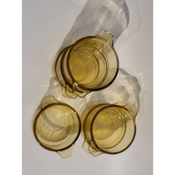 LOT OF 6 Vintage Amber Yellow Dynaware Pyr-O-Rey Small Casserole Dishes Bowls - Picture 2 of 11